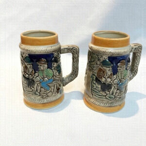PAIR Of Matching German Beer Steins made In Japan